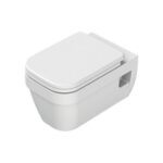 Modern Wall Mount Toilet, Ceramic, Squared