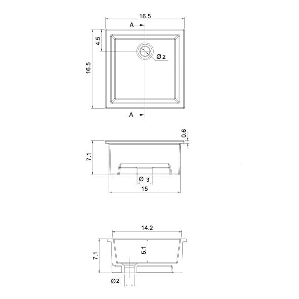 Square White Ceramic Undermount Sink