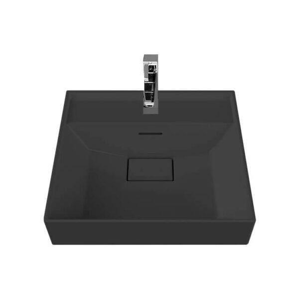 Black Bathroom Sink, Wall Mounted, Ceramic