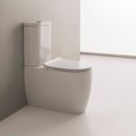 Modern Floor Standing Toilet, Ceramic, Rounded