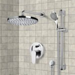 Chrome Shower System with 8" Rain Shower Head and Hand Shower