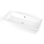 Rectangular White Ceramic Drop In or Vessel Sink