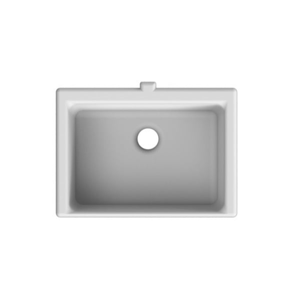 Square White Ceramic Undermount Sink