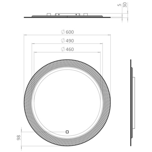 Crosswater Canvass Round LED Fog Free Mirror